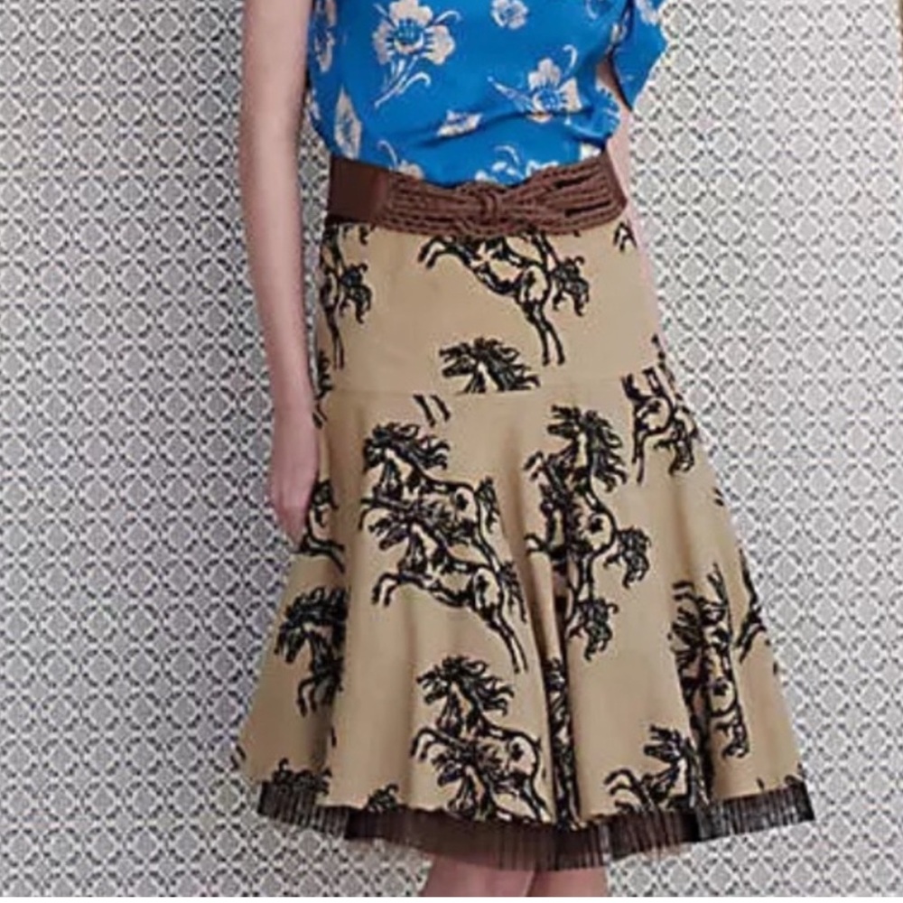 Anthropologie Odille Galloping Horses Swing Skirt - Picture 15 of 15